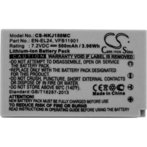 Cameron sino 500mah battery for NIKON 1 J5 EN-EL24 VFB11901 Camera Battery