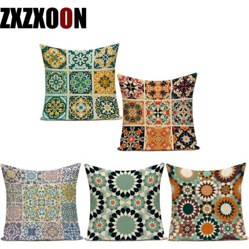 Decorative Throw Pillows Case Boho Retro Polyester Cushion Cover Cojines Decorativos Para Sofa Car Home Decoration