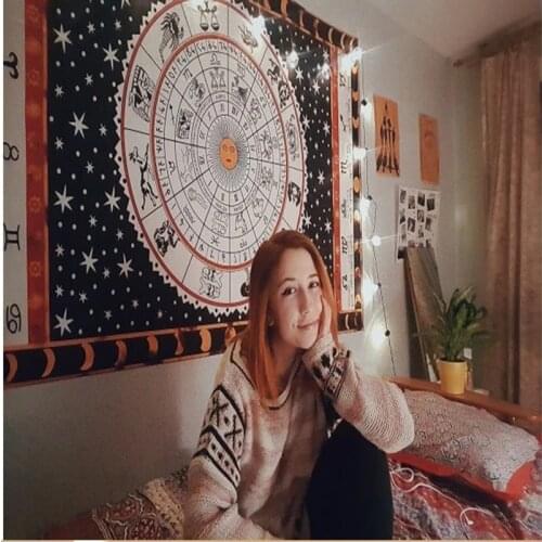 Moon phases wall hanging tapestry on the wall witchcraft Tablecloth Decoration living room boho decoration galaxia given india