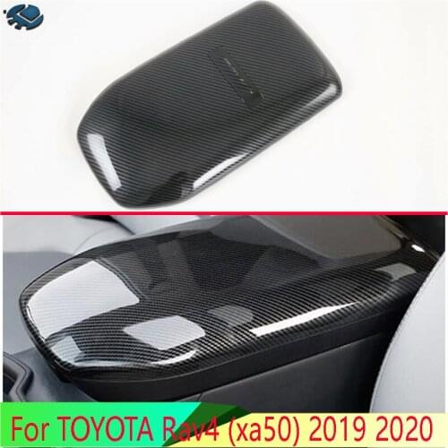 For TOYOTA Rav4 (xa50) 2019 2020 Decorate Accessories Carbon Fiber Style Armrest box cover decoration