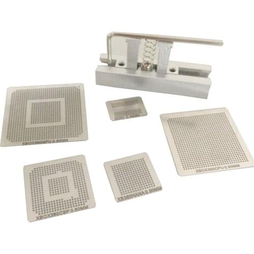 For Xbox 5pcs/Set Bga Reballing Template Kit Direct Heat DGPU CPU CSP CACHE DDR3 HANA Small Reball Stencil