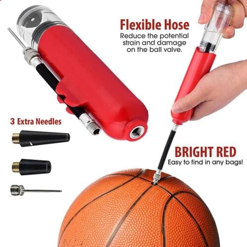 2 Ways Air Pump Football Basketball Volleyball Inflator Pump Plastic Hand Air Pump with Inflating Gas Needle Adaptor