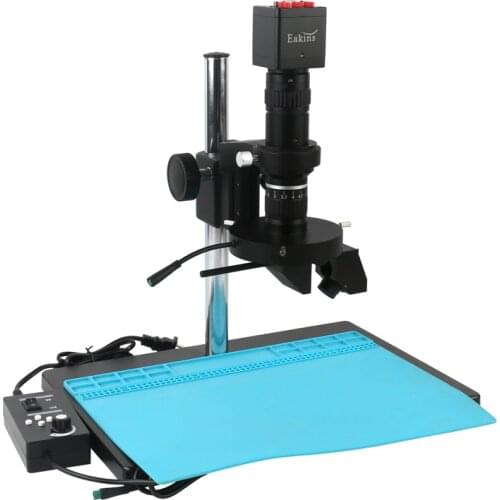 HDMI VGA Industrial SONY IMX307 Video Microscope Camera 200X C mount Zoom 2D 3D Stereo Lens LED Ring Light For PCB Repair