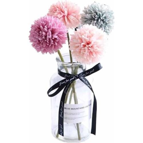 Artificial single plant small hydrangea dandelion simulation plastic silk bouquet wedding room decoration photo booth props