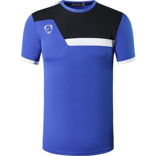 Jeansian Mens Sport Tee Shirt Tshirt T-shirts Tops Running Gym Fitness Workout Football Short Sleeve Dry Fit LSL073 Blue