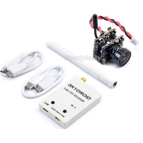 Mini 5.8G FPV Receiver UVC Video Downlink OTG VR + LST-S2 5.8G 800TVL / 48CH 25MW VTX 1000TVL FPV Camera Built-in Transmitter