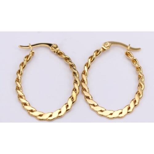 Size 4 Flat Fashion womens jewelry stainless steel earrings 30mm 40mm 50mm 60mm birthday present popular LH898