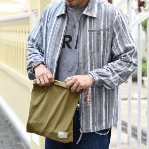 Saucezhan men shirts striped shirt Cotton and linen longsleeve shirt for men Spring and Autumn casual shirt