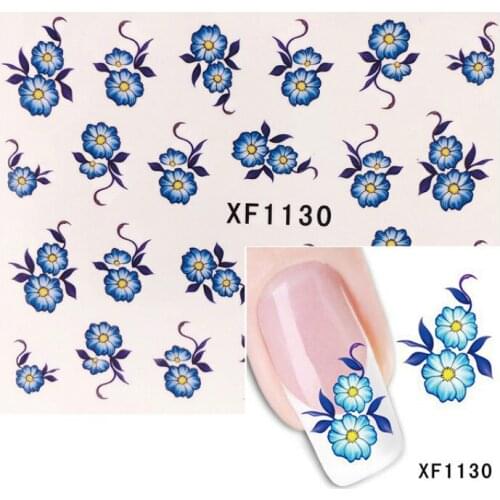 1pcs Blue Flower Nail Makeup Toy Cartoon Nail Stickers Toy Princess Girls Snow Sticker Art Decorations Girls Gift