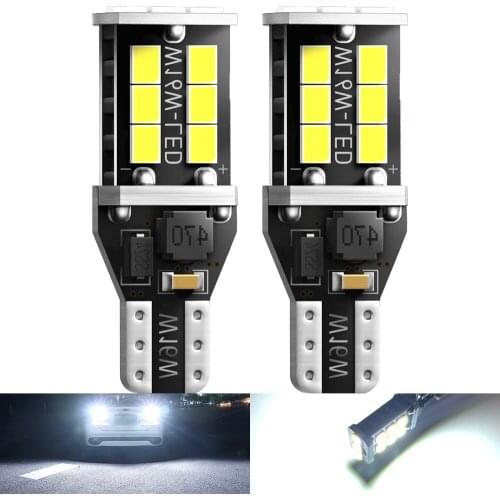 2PCS New T15 W16W WY16W Super Bright LED Car Tail Brake Bulbs Turn Signals Canbus Auto Bcakup Reverse Lamp Daytime Running Light