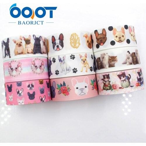 OOOT BAORJCT G-181013-1348,25mm 10yards Small animals Ribbons Thermal transfer Printed grosgrain,DIY gift wrapping materials