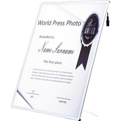 A4 restsurant sign holder menu stand illuminated the sign holder light box led
