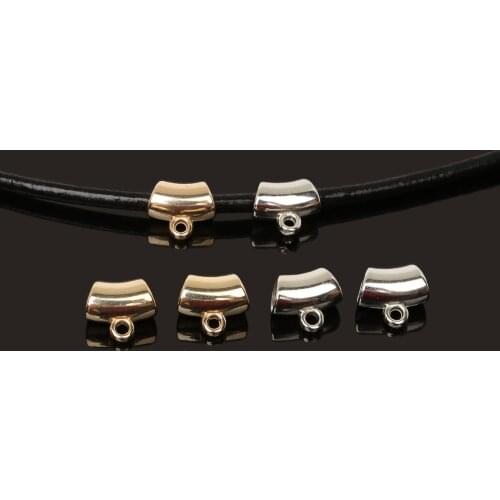 New 50Pcs/lot Hot Sale Hole 6mm Gold/Rhodium CCB Pendant Clip Clasp Bail Beads For DIY Necklaces & Bracelets Jewelry Making