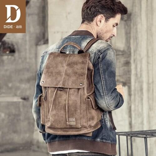 DIDE Anti theft USB Backpack Men Laptop Backpacks For Teenager women Male Preppy Style School Bag Cover Travel Backpack Leather