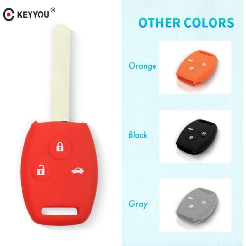 KEYYOU Sport Style Silicone Case Car Key Cover For Honda Accord CR-V CRV Civic Pilot Fit Freed StepWGN Key 3 Buttons