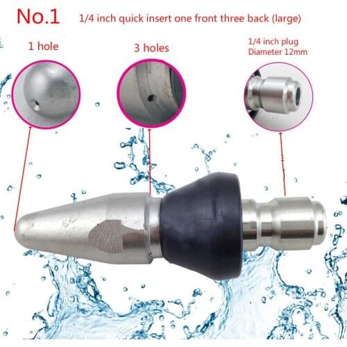 Jetter nozzle Stainless Steel Sewer Cleaning Nozzle with 1/4 inch 3/8 inch Quick release connector Pressure washer accessories