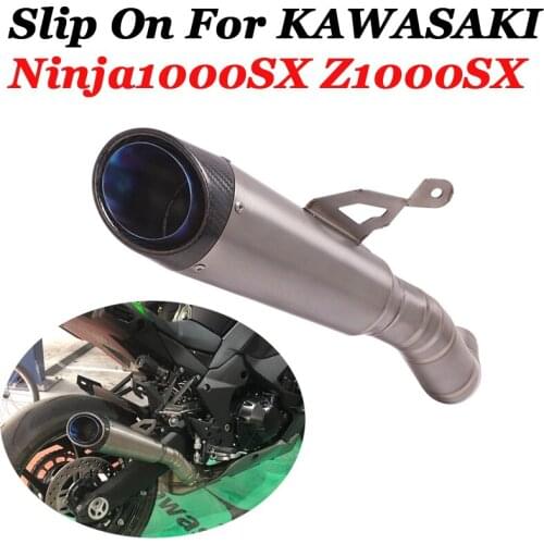 Titanium Alloy Slip On For KAWASAKI NINJA1000SX Z1000SX Motorcycle Exhaust Carbon Muffler Middle Link Pipe Connect Escape Moto