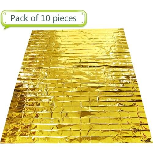 10 PCS Outdoor Hunting Life Emergency Sleeping Bag Thermal Keep Warm Waterproof Aid Emergency Blanke Camping Survival Gear