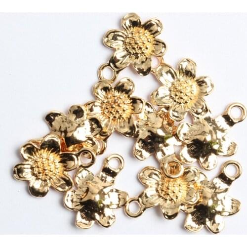 Pack of 50 Metal Alloy Sunflower Charms Pendents Jewelry Making Clothes Dress Bag DIY Craft