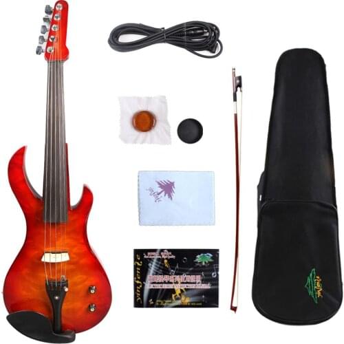 Yinfente 5String Electric Silent Viola 16"inch Flame Maple Veneer Sweet Tone Free Case+Bow#EL20
