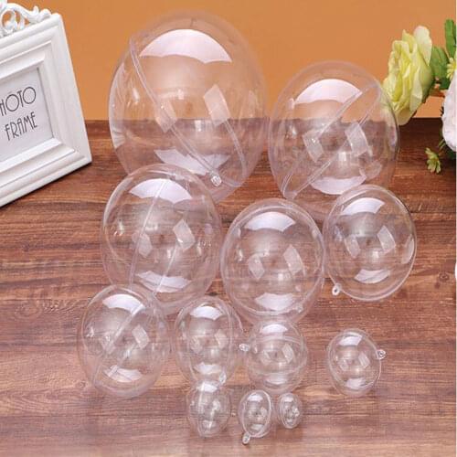 1pcs 2-9cm Open Plastic Clear Bauble Ornament Gift Present Box Decoration Christmas Tress Decorations Ball Transparent