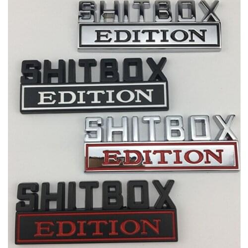 1PC 3D ABS Emblem SHITBOX EDITION Badge Car Tail Side Sticker Accessories Car Decoration Supplies