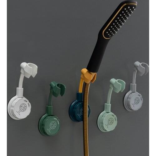 1pc ABS Universal Adjustable 360° Shower Head Holder Wall Mounted Punch-free Suction Cup Bracket Base Bathroom Accessories