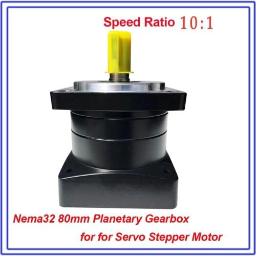 10:1Nema32 Planetary Gearbox 80mm Speed Ratio 10 Speed Reducer Shaft 19mm Carbon steel Gear for Servo Stepper Motor