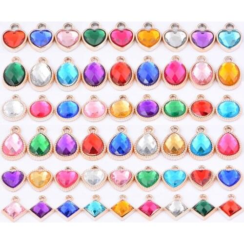 10Pcs Luxury Crystal Water Drop charm pendants for diy earrings necklace Materials Pure CCB Plated KC Gold Earrings Findings