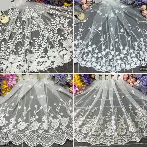 2Yards african Lace Fabrics white Flower Embroidered High Quality DIY Craft Sewing Dress Clothing Womens Clothing Lace Trim
