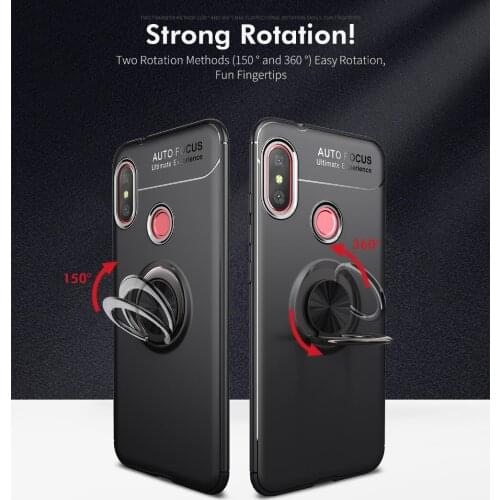 Stand Case 360 Degree Ring Finger Holder Car Magnet Phone Case For Xiaomi Mi A2 Lite Mi Play Fundas Capa