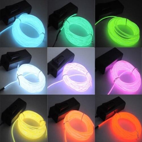 Dance Party Decor Novelty Light Wire Neon Light 3m EL Neon LED lamp Flexible Rope Tube Waterproof LED Strip String light