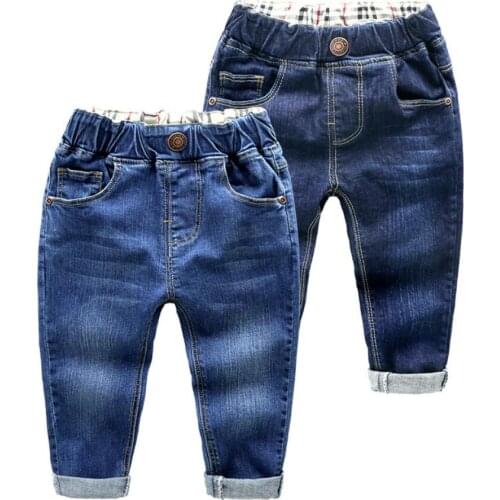 Little boys jeans 1-7T kids spring warm trousers baby boys full length high quality fashion pants children cotton jeans outfit