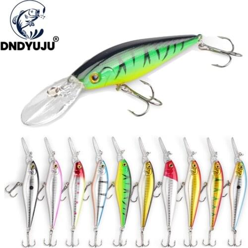 DNDYUJU 10pcs Minnow Fishing Lure 11cm/10.5g 3D Eyes Crankbait wobbler Artificial Plastic Hard Bait Fishing Tackle