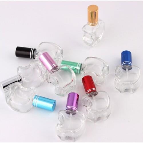 Beauty 10 Colors Stylish 10ml Unique Mini Glass Perfume Bottles With Spray Lovely Apple Style Refillable Parfum Bottles Atomizer