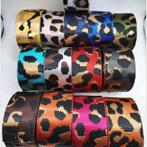 3 Meter 50mm Wide Color Webbing Imitation Nylon Leopard Belt DIYBag Accessories Webbing