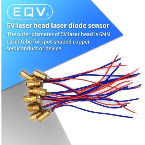 10PCS 5V 650nm 5mW Adjustable Laser Dot Diode Module Red Sight Copper Head Mini Laser Pointer