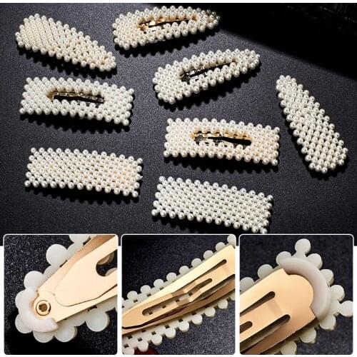 MISANANRYNE Fashion Luxury Women Girl Crystal Rhinestones Hair Clips Pearl Metal Hairpin Hair Accessories Tools New Arrival