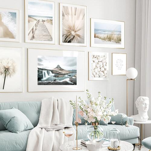 Bird Shell Pier River Dolphin Beach Dandelion Wall Art Canvas Painting Posters And Prints Wall Pictures For Living Room Decor