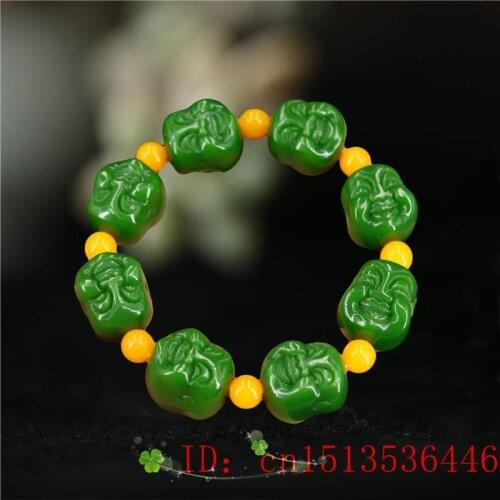 Jade mMaitreya Bracelet Gifts Natural Fashion Jadeite Beads Bangle Green Jewellery Charm Amulet