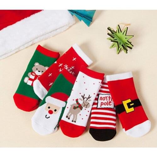 Autumn Winter Christmas Gift Baby Kids Cotton Warm Thick Socks Floor Socks Toddler Boys Girls Cute Cartoon Socks