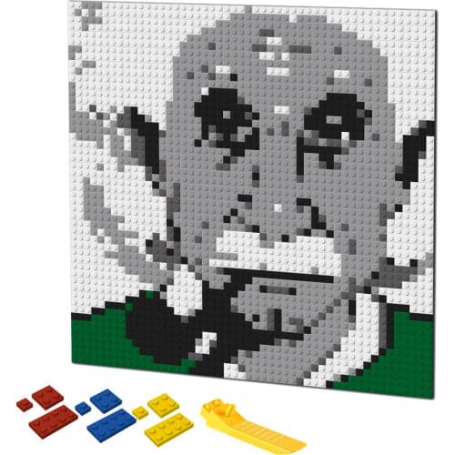 Pixel Building Blocks Mosaic Painting Pop Art Famous Scientist Portait Bricks By Numbers DIY MOC Toys House Creative Gift
