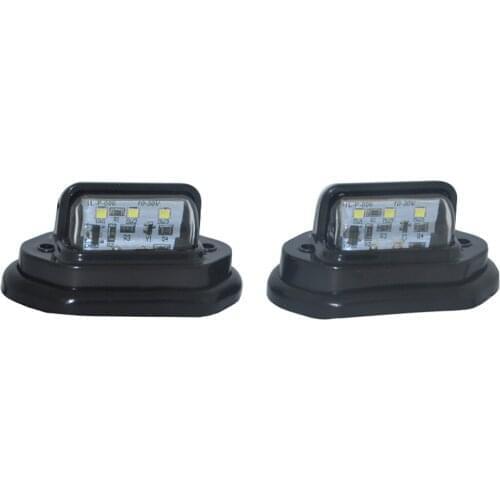 2Pcs 12V 24V Trailer Truck Bus LED License Plate Lights Lorry Van Back License Lamp Tail Light