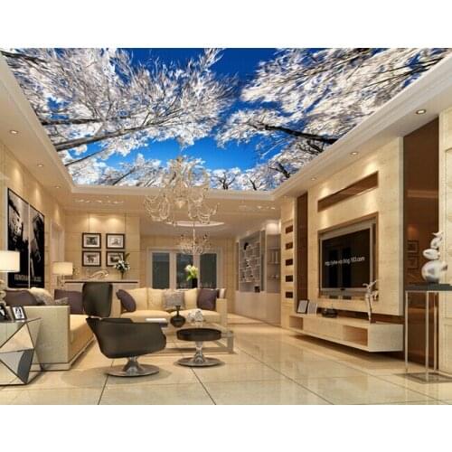 Custom wallpaper 3D, under the sky of the tree murals for the living room bedroom KTV ceiling wall waterproof papel de parede