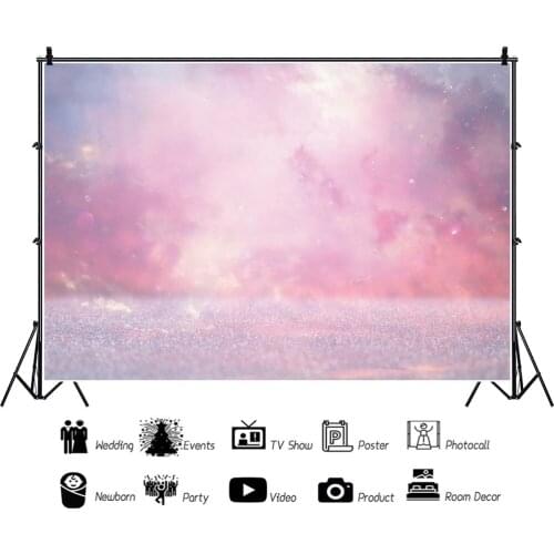 Purple-pink Nebula Twinkling Girl Birthday Party Backdrops Artistic Photos Background Decorations for Photography Props