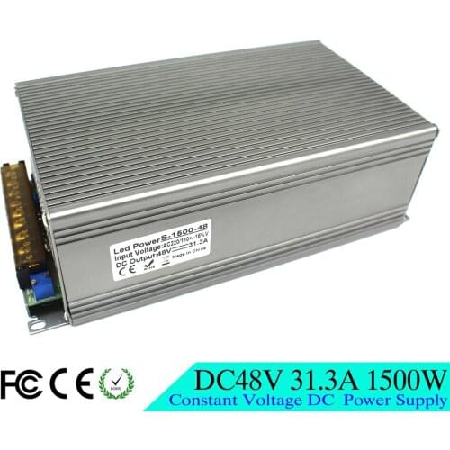 Regulated DC 48V 31.3A 1500W Switch Power Supply Driver Transformer 110V 220V AC to DC48V SMPS for Stepper CNC CCTV 3D Printer