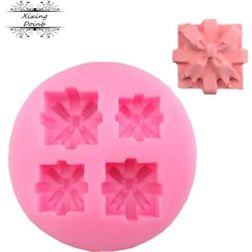 Mini Christmas gift bag shape silicone mold Kitchen Baking Chocolate Fudge mold cake decoration tool