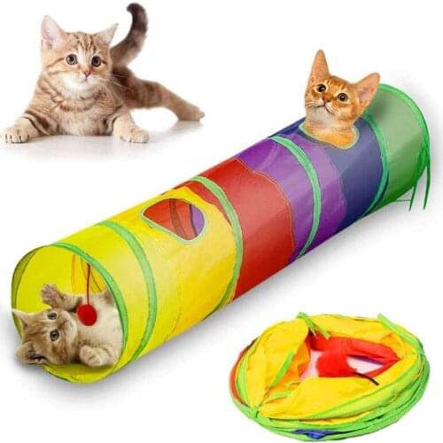 Collapsible Cat Tunnel Toys Interactive Pet Tubes with Fun Balls Kitty Puppy Toys Pet Training for Small Medium Dogs Rabbits