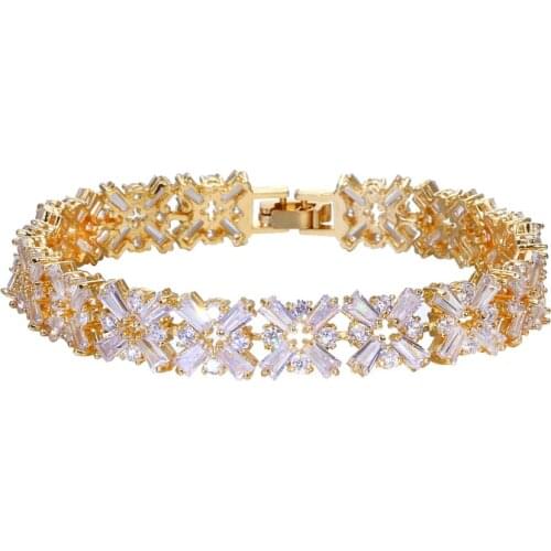 Bettyue Brand Multicolor Classic Shining Chain Link Bracelet for Women Ladies AAA Cubic Zircon Crystal Jewelry Wedding Gift