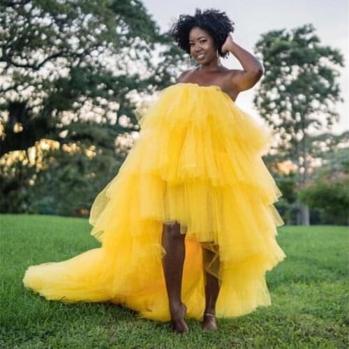 2021 Tiered Skirts Runway Dresses Strapless Women Prom Abiti Da Sera Robe De Soiree Formal Evening Gowns Abiye Gece Elbisesi